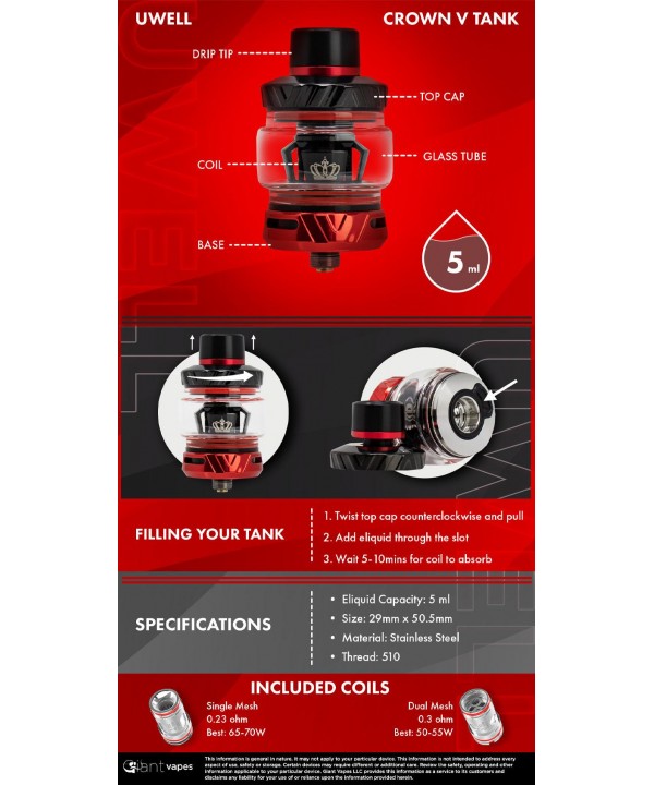 UWELL Crown V Tank